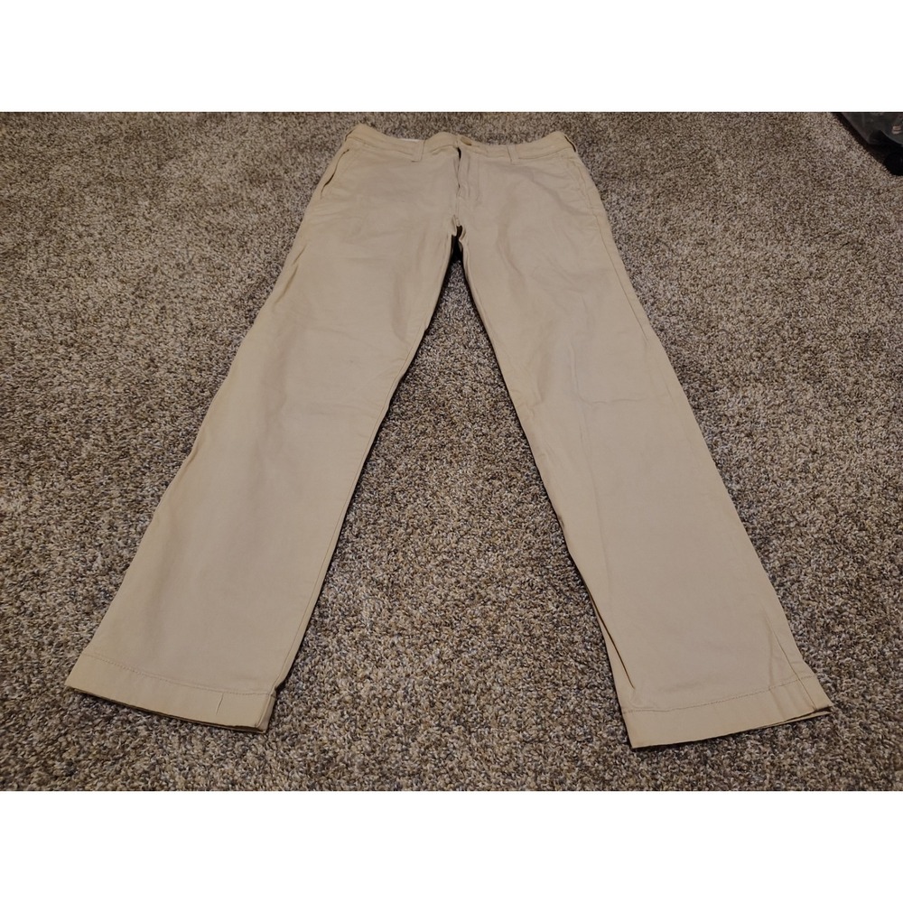 Hollister Mens Slim Straight Chino Pants Khaki Tan Size 29x30 Stretch Trousers